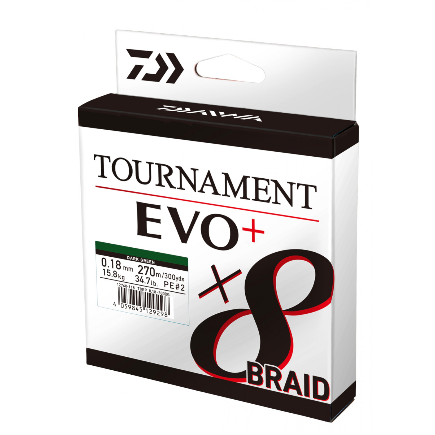 DAIWA Tournament x8 Braid EVO+ Braided Fishing Line green 270 12760 108 00