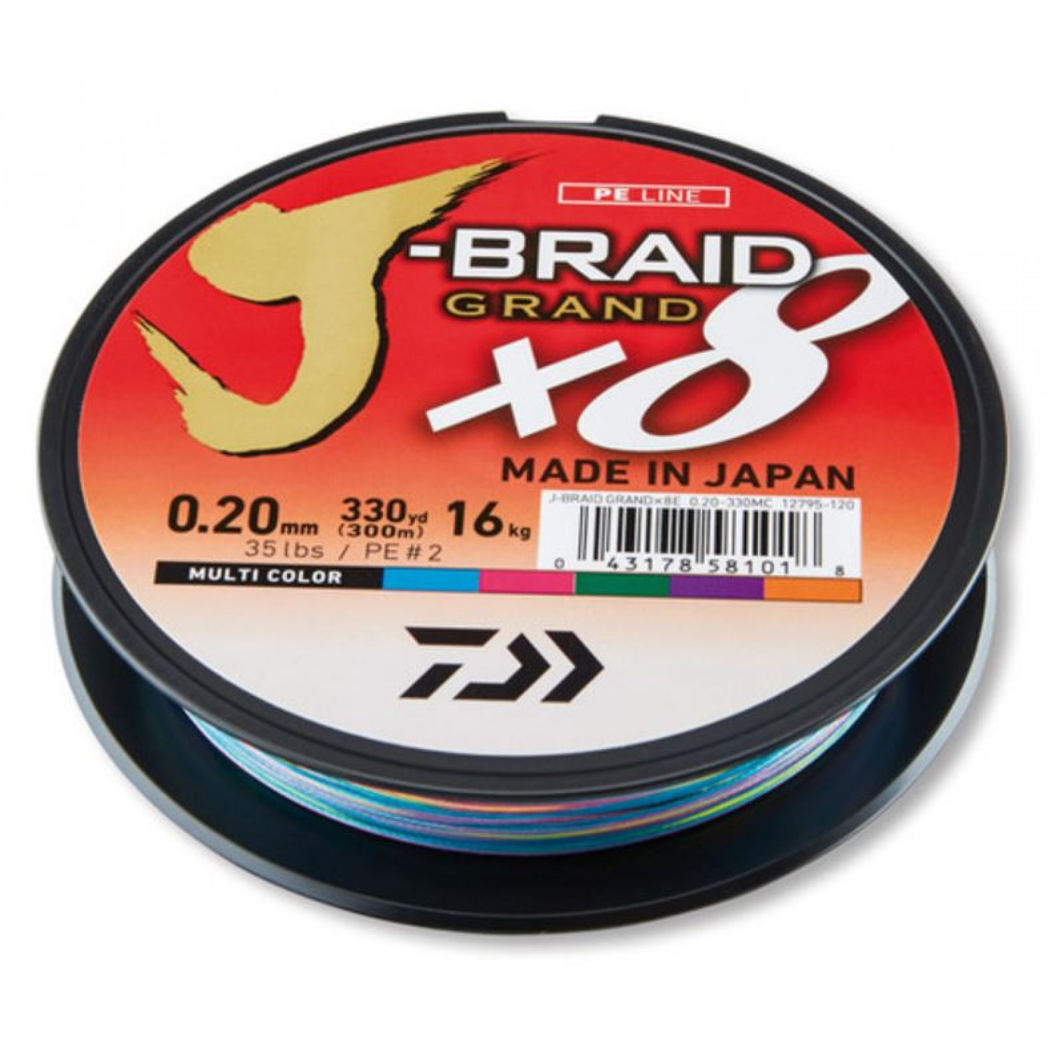 Daiwa J Braid Grand 8 Braid, 150 meter, light grey, braided fishing line