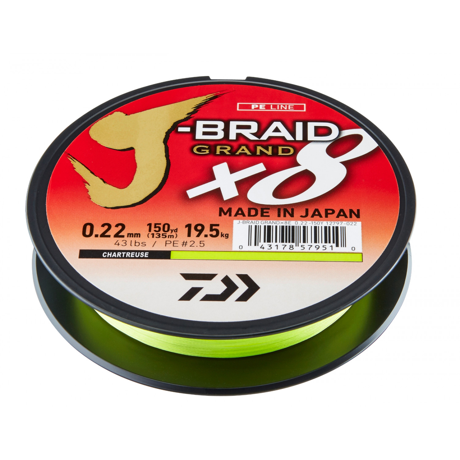 Daiwa J- Braid x8 - Fishing Line Braided Round, Dark Green, 0.18 mm, 12.0  kg/26.5Lbs, 300 m, Braided Line -  Canada