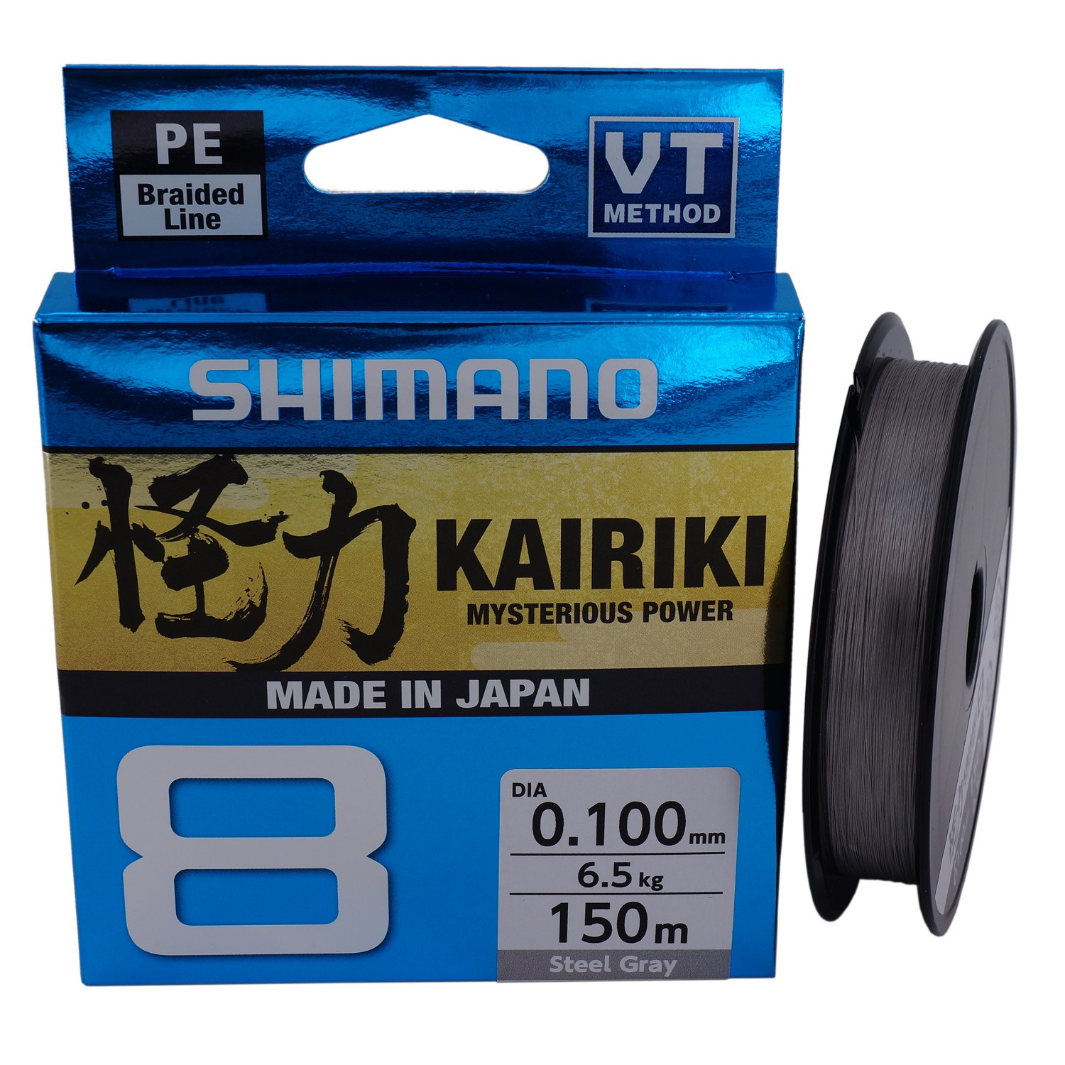 Shimano Kairiki 8, 150m, bright-grey, 8 times braided fishing line